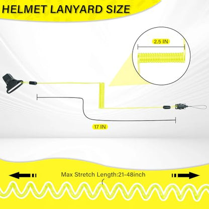 MELOTOUGH Coiled Lanyard,Hard Hat Lanyard with Clamp End,No Snag Design for Hard Hat,Weight Capacity 2lbs - color: Yellow