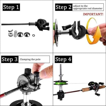 COOLHOOD Reel Spooling Station Systems Spooling Tool, Line Spooler Machine, Portable Fishing Reel Spooler for Casting Reel, Fishing Line Spooler