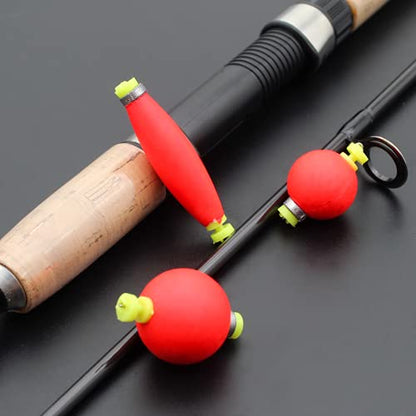 Fishing Bobber Slip Bobbers for Fishing 15 Pcs Foam Snap Weighted Floats Set Bobbers Fishing Tackle Accessories Fishing Supplies - color: D-Weighted Red-15pcs