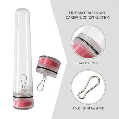 Collapsible Fishing Float Storage Tube - Clear Polyester Tackle Organizer with Hanging Hook, 31.5 Inch Bobber Bag for Space-Saving Gear Protection (1 Pack)