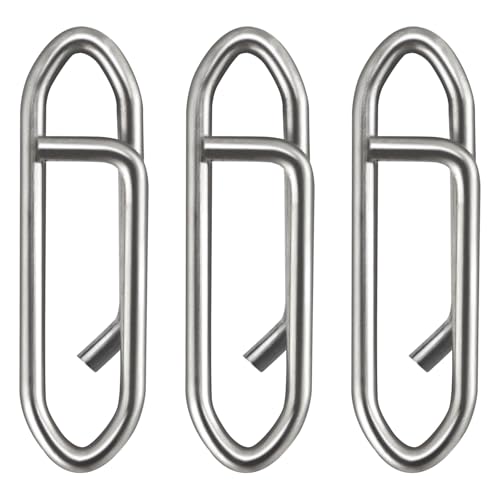 Dr.Fish Fishing Speed Clips Power Quick Clips for Fishing Lures Quick Change Stainless Steel Lure Snaps Saltwater Freshwater Crankbait Tackle Snaps - color: S-50LB-0.6", size: 100 Pack
