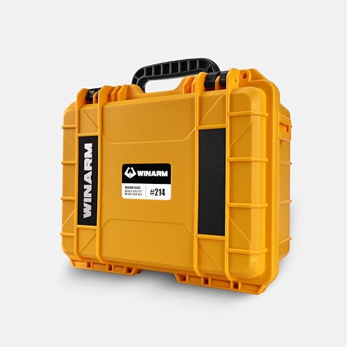 Fishing Reels Storage Case 15Inches,Heavy Duty Waterproof Fishing Wheel Protective Hard Case, Tackle Collection Holder Box, 9pcs Adjustable Shockproof Dividers (Yellow) - color: Yellow