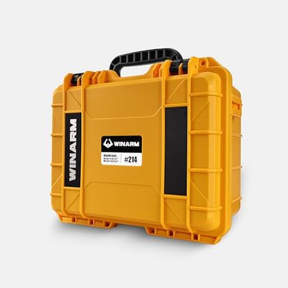Fishing Reels Storage Case 15Inches,Heavy Duty Waterproof Fishing Wheel Protective Hard Case, Tackle Collection Holder Box, 9pcs Adjustable Shockproof Dividers (Yellow) - color: Yellow