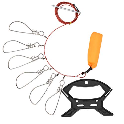 Fishing Lock Buckle Stainless Steel Live Fish Stringer Lock for Easy Fish Handling and Release Fishing Tackle Accessories for Fishermen Material:Stainless Steel,Size:3.5m,Applicable Scene:Boat