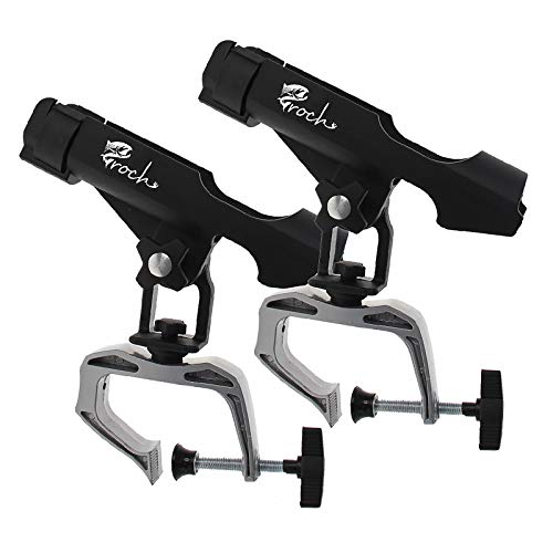 Croch Fishing Rod Holder Boat Rods Holder Folding Holder with Large Clamp Opening 360 Degree Adjustable Fishing Rod Racks Fishing Rod Holder 2 pcs