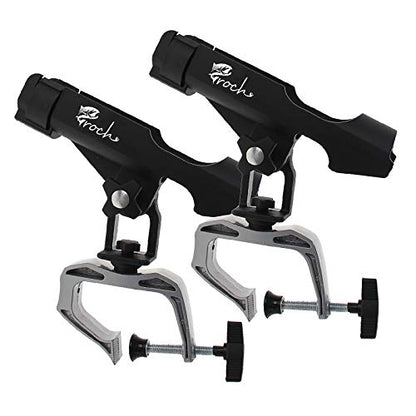 Croch Fishing Rod Holder Boat Rods Holder Folding Holder with Large Clamp Opening 360 Degree Adjustable Fishing Rod Racks Fishing Rod Holder 2 pcs