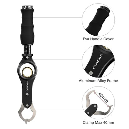 Gomexus Fish Lip Gripper with Scale,Max 40lbs Scale,for Safe Handling Fish,Easy Hook Removal-Ideal Fishing Gifts for Men - color: Blue