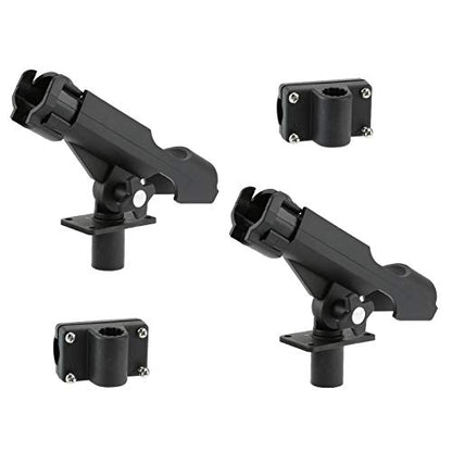 HiUmi Adjustable Black Fishing Rod Holder for Boat Kayak Swivel Side Mount Kits Tackle - color: RH40-2Pack