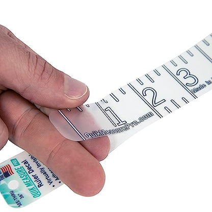 72" Fish Ruler Sticker & Measuring Decal | Transparent Adhesive Tape Measure for Boat, Kayak, Net | Waterproof Dual-Piece Design | Made in USA | Bold Numbers for Easy Photo Readability | UV-Resistant