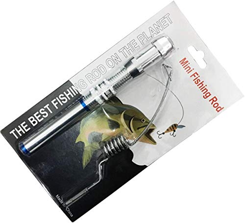 JOTOUCH 6 Coil Portable Mini Elastic Fishing Rod Aluminum Alloy Handle Fishing Pole for River, Lake, Reservoir, Ice Fishing and So On