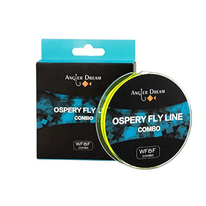 100FT WF3F WF5F WF8 Fly Fishing Line Combo Weight Forward Fly Line with Braided Backing Tapered Leader Preload Fly Line with Welded Loop - color: Moss Green, size: WF 8F Fly Line Combo
