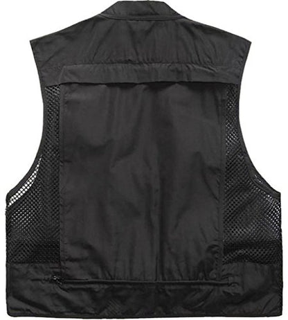 Frigatebird Men's Mesh Fishing Vest Multi Pockets Photography Outdoor Jacket, XL-US