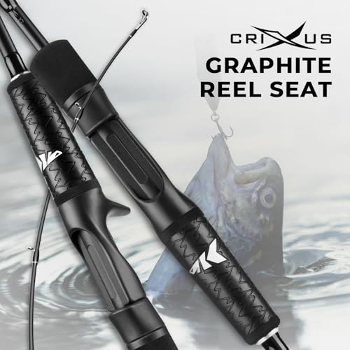 KastKing Crixus Fishing Rod and Reel Combo, High Performance Spinning & Baitcaster Combo, IM6 Graphite 2Pc Blanks, Zirconium Oxide Rings, SuperPolymer Handle, Lightweight Reel with Aluminum Spool - size: Cast-6'6" Med Heavy- Right Handed-2pcs