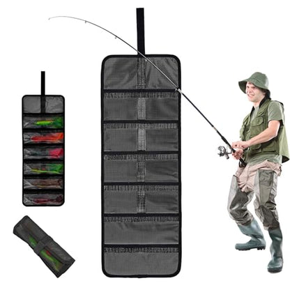 Fishing Tackle Bag Pouch Portable Foldable Waterproof | Trolling Lure Tackle Box Storage Gear for Anglers, Beginners, Enthusiasts, Kayak, Husband, Angler, Beginner, Enthusiast,