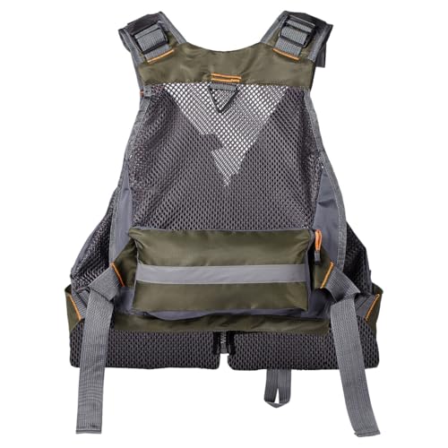 BASSDASH Strap Fishing Vest Adjustable for Men and Women, for Fly Bass Fishing and Outdoor Activities - color: Army Green