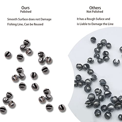 SANWEAL120PCS/200PCS Fishing Weights Sinkers - Premium Split ShotFishing Weights Sinkers - Round Removable Fishing Sinkers - 5/6 Sizes - style: Round/120