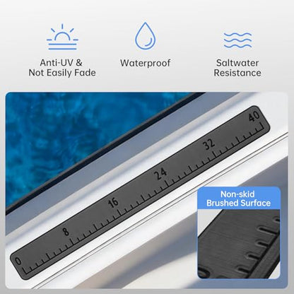 Fish Ruler with 3M Adhesive - 40in EVA Foam Fish Measuring Ruler for Fishing Boat Marine Accessories, Waterproof Non Slip Fish Measuring Tape, Fish Measurement Sticker Tool for Boat Kayak - color: Dark Grey