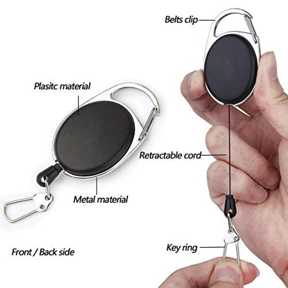 6PCS Fishing Zinger Retractors with 360 Degree Rotation Buckle for Fishing Climbing Hiking Outdoor Sports
