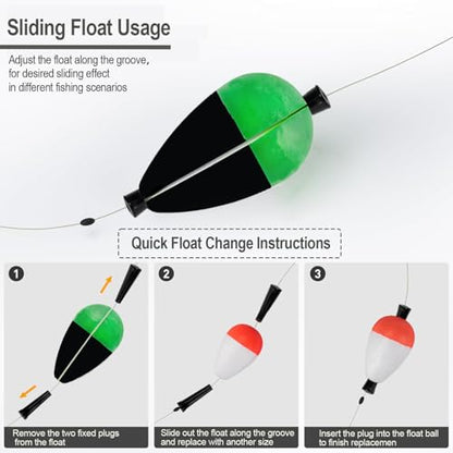 Peg Floats Slotted 10PCS Catfish Fishing Floats Foam Slip Bobbers for Fishing Santee Rig Crappie Panfish Bass Trout 1.2in,2in - size: 1.2in-3cm