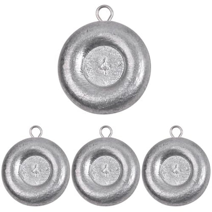 Disc Sinkers Fishing Weights Coin Sinkers Saltwater Surf Fishing Weights Bottom Fishing Drifting Trolling Catfishing Fishing Sinkers Weights Saltwater Tackle 1oz 2oz 3oz 4oz 5oz 6oz 8oz - style: 4oz-4pcs