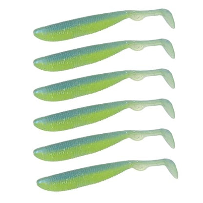 Duckett Fishing Subtle Tail Swimbait - color: Chartreuse Blue, size: 3.8"