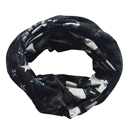 Obacle Bandana Face Mask Neck Gaiter Tube Mask Men Women for Sun Dust Protection - color: Us Flag Black Gray