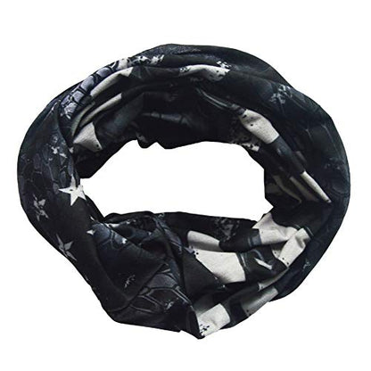 Obacle Bandana Face Mask Neck Gaiter Tube Mask Men Women for Sun Dust Protection - color: Us Flag Black Gray