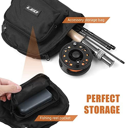Lixada 31.1 Inch Fishing Rod Case - Portable Pole Storage Tube - Fly Fishing Bag