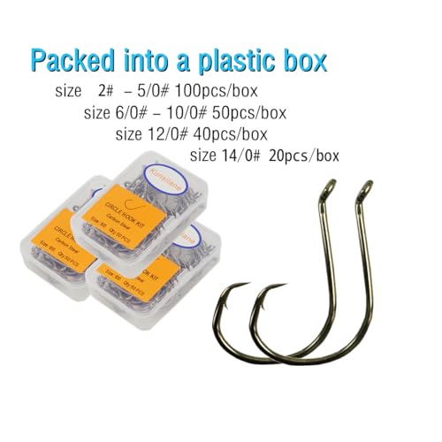Catfishing Circle Hooks 50/100Pcs Octopus Fishing Circle Hooks Saltwater Freshwater for Catfish Bass Redfish 1/0 2/0 /3/0 4/0 5/0 6/0 7/0 8/0 9/0 10/0 12/0 14/0 - size: 100PCS 2#