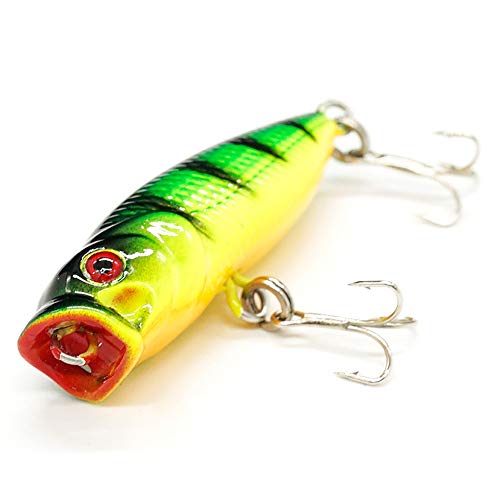 Seasky Fishing Plug Lures Micro Popper Topwater Trout Attack in Freshwater - color: Perch