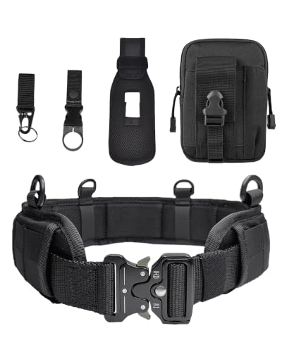 HXBYX Fishing Belt Rod Holder, Adjustable Nylon Wading Belt with Detachable Tackle Bag, Fishing Rod Pole Holder Stand Up Waist Fighting Belt for Fishing, Gift for Fisherman