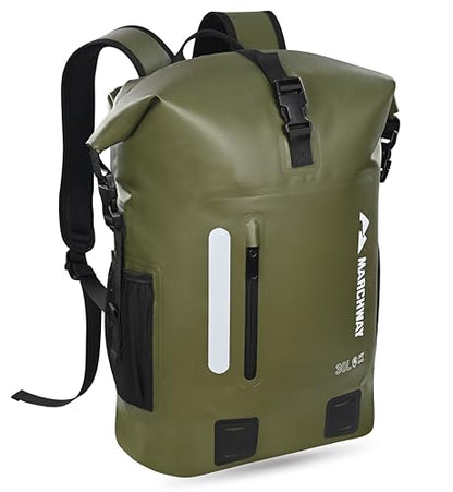 MARCHWAY Roll Top Waterproof Backpack, Floating Dry Bag 20L/30L/45L with Ergonomic Rectangular Base, Cushioned Back, Hip Strap for Hiking Camping Kayaking Travel (Army Green, 20L) - color: Army Green, size: 20L