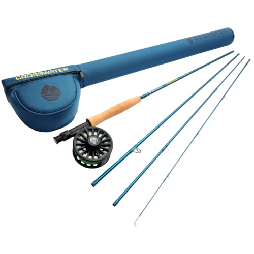 Redington Crosswater Fly Fishing Outfit – 4-Piece Fly Rod with Crosswater Reel, Rio Mainstream Fly Line & Zippered Travel Case – Complete Starter Kit - size: 5WT 9\'0" 4PC