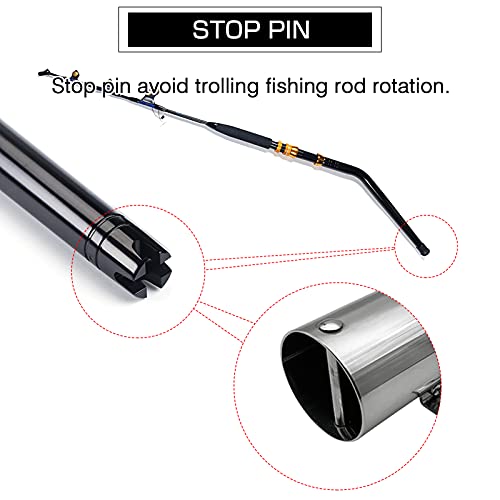 AMYSPORTS Steel Wall Rod Holder Fishing Stainless Mount Rod Holder Marine Side Boat Pole Holders Kayak Saltwater Freshwater