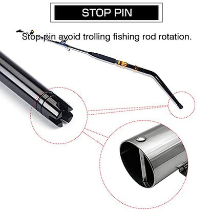 AMYSPORTS Steel Wall Rod Holder Fishing Stainless Mount Rod Holder Marine Side Boat Pole Holders Kayak Saltwater Freshwater