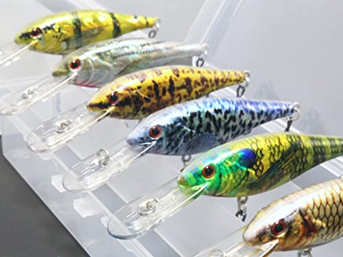 Minnow Crankbait for Bass Fishing Bass Lure Jerkbait Fishing Lures and Tackle Box - color: HC187KB
