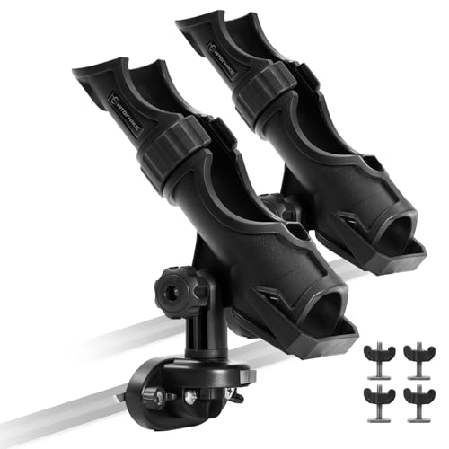 Hitorhike Side Track Fishing Rod Holder Mount, Heavy-Duty Side-Mounted Base, Compatible with 2 Mounting Bolt Options for Lund Sport,Lowe, Bass Boats&Kayaks - style: Side Track Mount Fishing Rold Holder 2-pack
