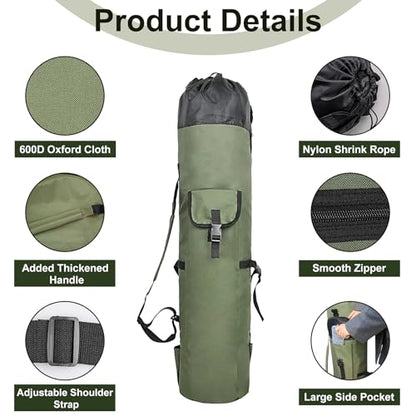 ReeMoo Fishing Rod Bag Fishing Rod Case Portable foldable Fishing Pole Bag Large Capacity Fishing Rods and Tackles Storage Bag Holds 5 Poles