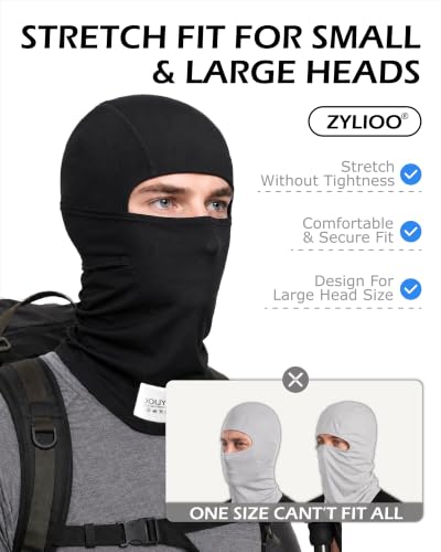 Zylioo XXL Balaclava Mask for Big Heads, Breathable Sun Hood | Roomier 2XL Fit-Cooling mesh fabric helps release heat while giving full head and neck coverage for rides and trails. - color: Green