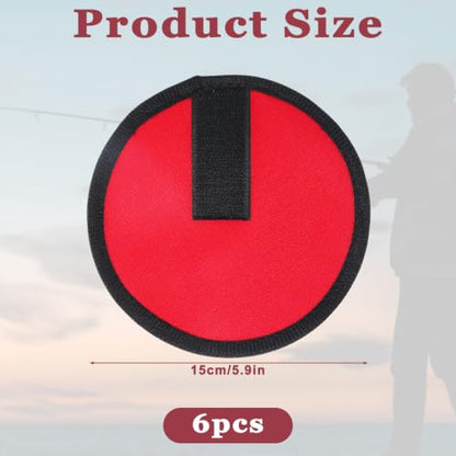 6 Pcs Lure Shield, 5.9 Inch Fishing Pole Hook Covers, Oxford Cloth Protective Sleeves for Rod Storage and Safety, Red & Black