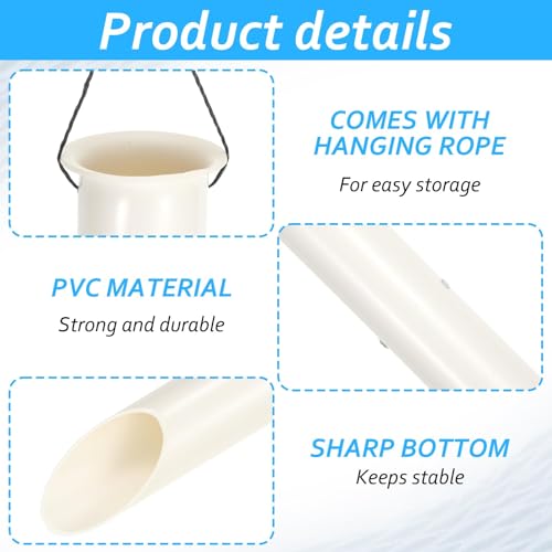 4 Pack 22in Sand Spike PVC Tubular Sand Spike Fishing Rod Holder for Surf Fishing for Beaches, Rivers and Sandy Beaches
