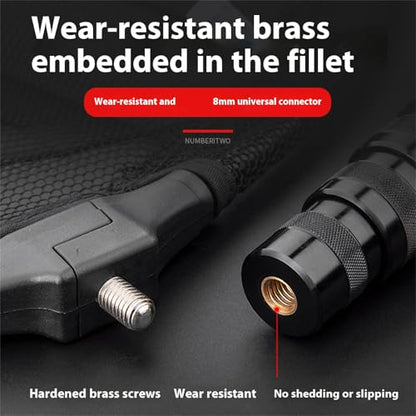 Portable Fishing Handle Poles Long Net Telescoping Handle Carbon Fibers Landing Net Rod Enduring Fishing Accessories - size: 1.7m
