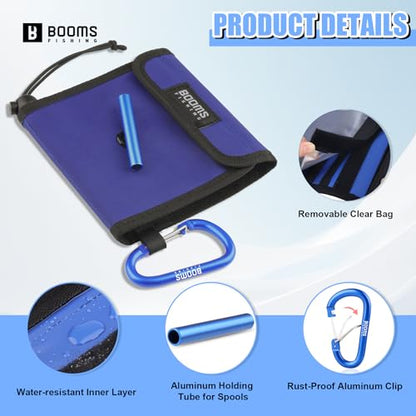 Booms Fishing Leader Holder Wallet: Fly Fishing Tippet Line Storage with 12 Clear Pocket and Tippet Holder - size: Large