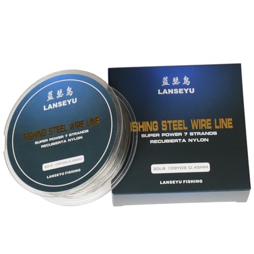 Fishing 100 Metres 0.45mm 20LB Fishing Steel Wire Lines Fishing Wire Nylon Coated 7 Strands Stainless Steel Leader Wire