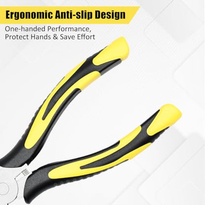 Long Needle Nose Pliers-6’’Soft Grip with Wire Cutter for Home,1pcs | Strong Cutting Force,Paper Clamp Precision, High Carbon Steel,Long Nose Cutting Pliers for Home, Fishing, Jewelry, Crafts - style: One-6in