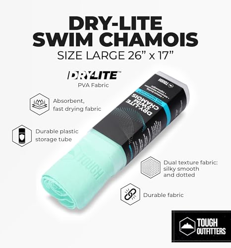 Tough Outfitters Quick Dry Towel - Travel Towel Fast Drying Lightweight - Compact Microfiber Towels for Body Camping Swim Beach Camp Backpacking - Quick Dry for Swimmers - color: Large - 26" X 17" - Aqua