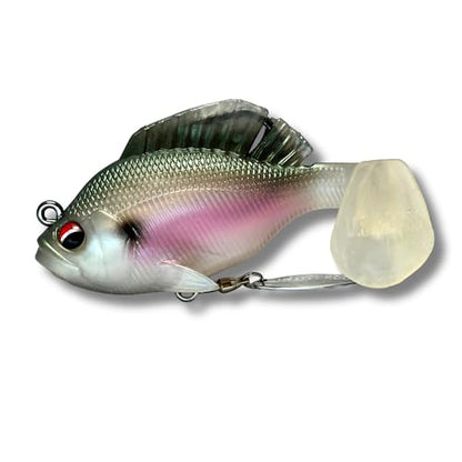 USA Bass Tackle - Hand Poured Underspin Gill - Weedless Gilly Paddletail Sleeper Swimbait with Bass-Tech Soft Plastic & Owner Mega Jig Hook Largemouth Smallmouth Spotted Bass - color: Washed Gill, size: 3/8