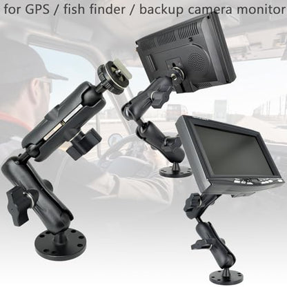 VAUBORTTI 1" Ball Mount for Garmin Striker 4,Aluminum Extension Arm with AMPS Round Plate – Fish Finder, ELD Mount – Compatible with RAM B Size Kit – T-Bolt Track System