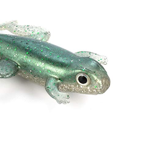 Dr.Fish 6 Pack Soft Plastic Frog Baits, 3.2 Inches Tadpole Swimbaits Frog Lures Bass Crappie Lures Creature Lizard Bait Shad Drop Shot Panfish Bluegill - color: Silver Flash