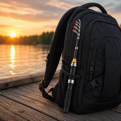 Carbon Fiber Fishing Rod Travel Fishing Pole Lightweight Portable Shore Sea Fishing Outdoor Use - size: 3.3 FT